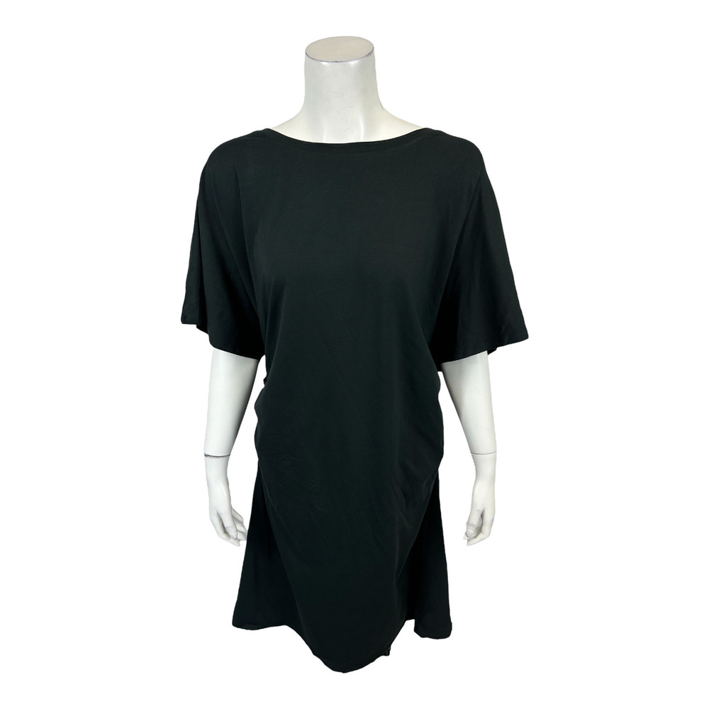 Seed to Style Organic Cotton Ruched Side Short Sleeves Dress Night Small Size